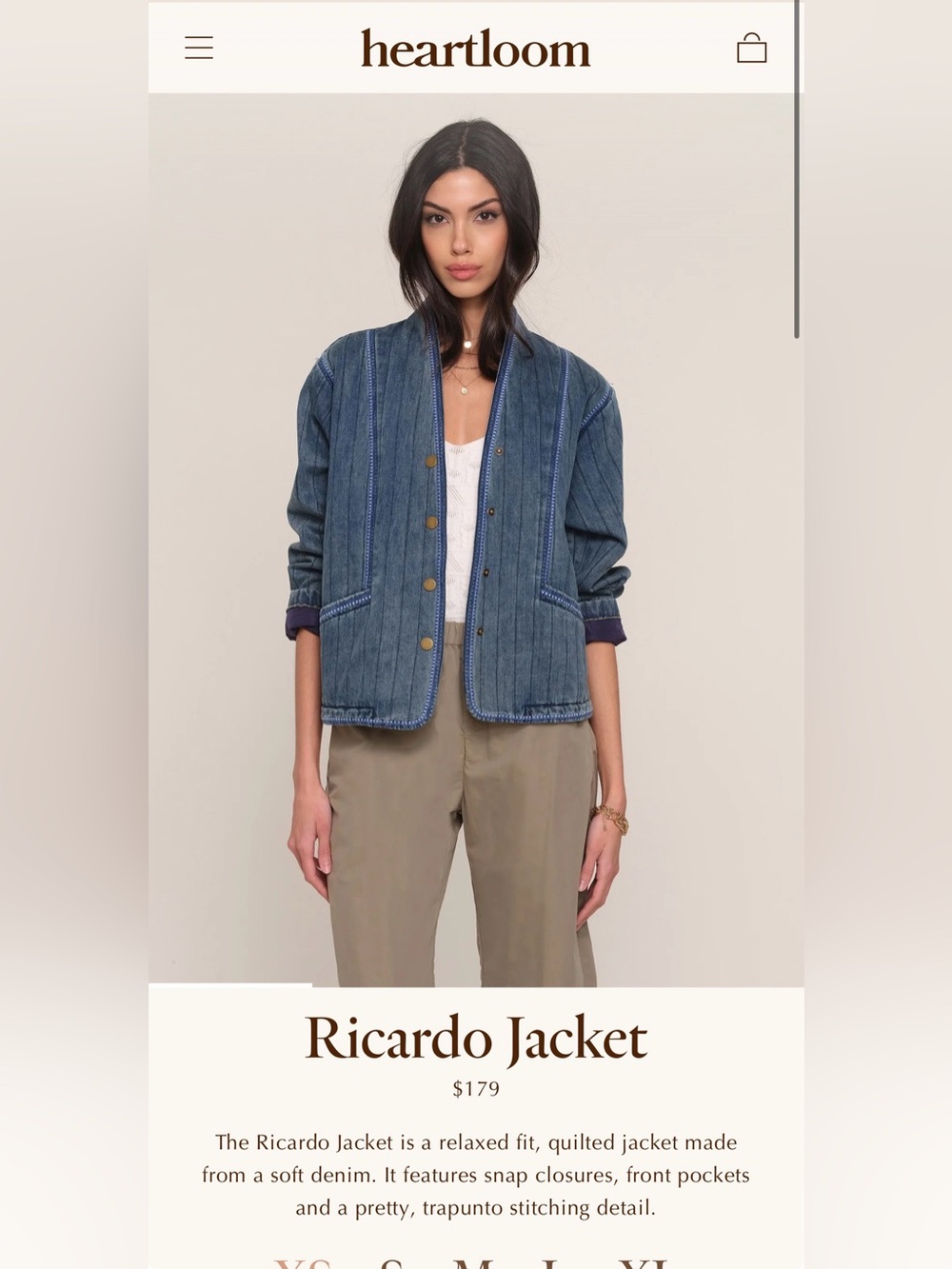 Heartloom Ricardo Jacket (NWOT)